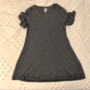 Black and white striped T-shirt dress